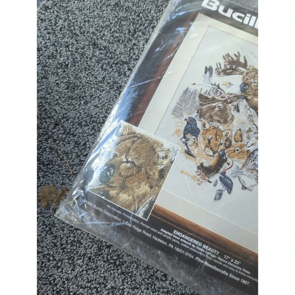 Vintage Bucilla Needlepoint Stitch Kit 'Endangered Beauty' 17